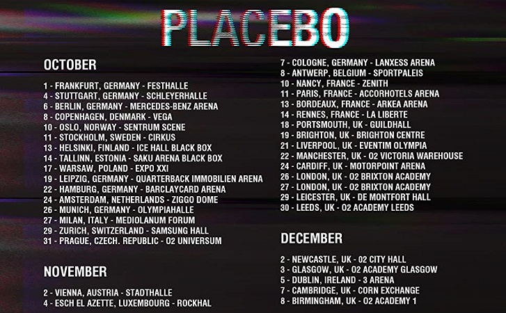 placebo tour 2022 vorband leipzig