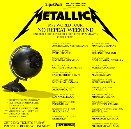 metallica tour no repeat