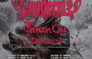 WINTER STORM OVER EUROPE: Ab Mitte Januar 2026 machen die Folk-Metaller von ENSIFERUM zusammen mit FREEDOM CALL & DRAGONY die Bühnen in Europa und Australien (dazu einige Festivals) unsicher …